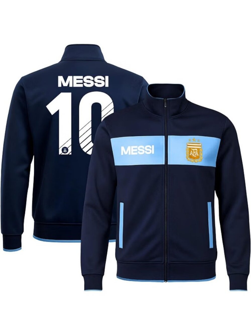 Lionel Messi Track Jacket Argentine Officially Licensed Navy Blue Men's